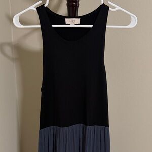 LOFT Black and Gray Sleeveless Dress